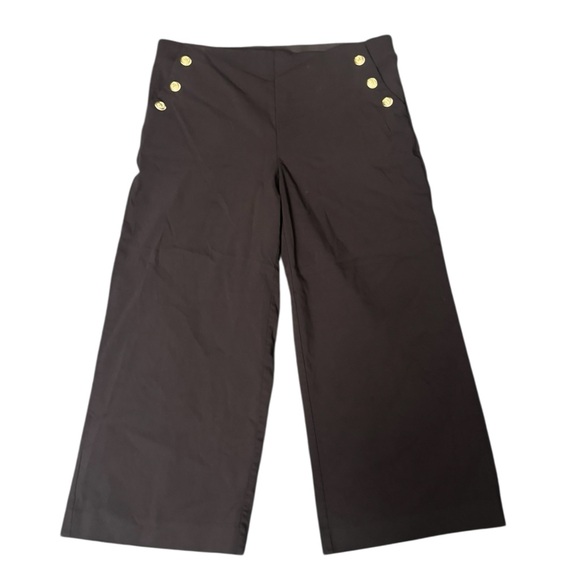 Chico's Brown Pull On Wide Leg Cropped Pant Size 14 - Picture 1 of 4